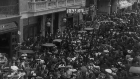 Easter Sunday, Atlantic City Boardwalk (1904 Original Black & White Film)