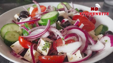Eat this Greek Salad for dinner every day and you will lose belly fat! Easy, delicious . no AI
