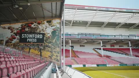 Preparation of Kingsholm, home stadium of Gloucester Rugby for the new 2021_2022_2