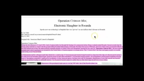 Operation Crimson Must, Five-G, Rwanda, Burundi, & Mind Control