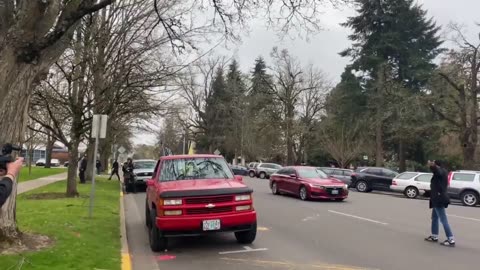 Antifa Attacking Americans/Red Truck (Perspective A)