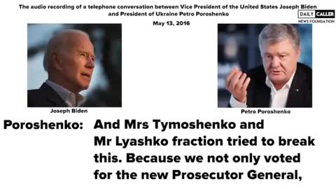 Joe Biden The Leaked Tapes Between Joe Biden and President Poroshenko of Ukraine