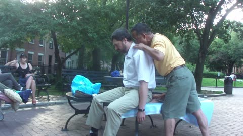 Luodong Massages Man On Park Bench