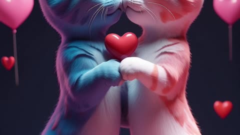 Cats with hearts