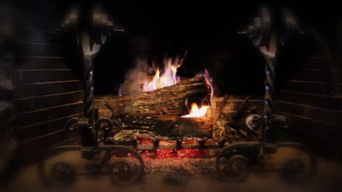 Yuletide Log Christmas Fireplace With Christmas Music