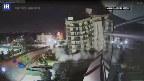 Miami Surfside Condo Fully Demolished In Late Night Controlled Explosion