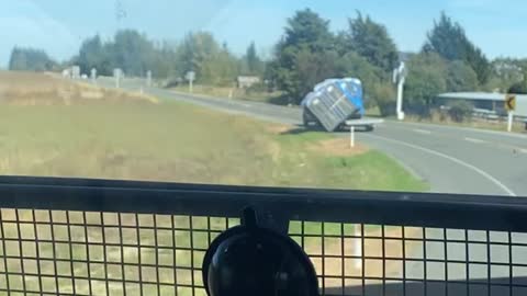 Portable Toilets Spill off Trailer