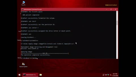 Installing Windows 10 using Gandalf Windows 10 PE x64