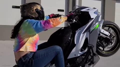 Biker girl,stunt biker girl
