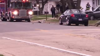 Tree Catches Fire After Car Crash Topples Power Pole