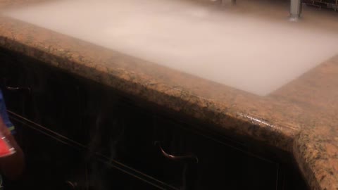 Dry Ice Flowing in Sink