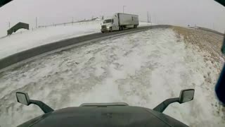 Sliding Semis Narrowly Avoid Head On Collision