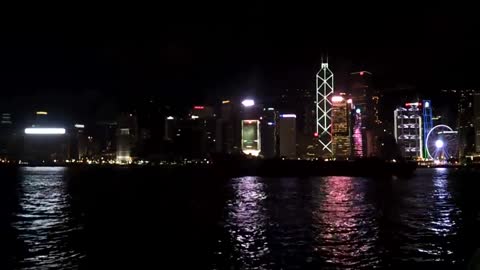 Hong Kong skyline at night