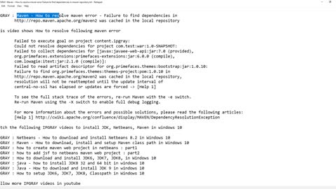 IPGraySpace: Maven - How to resolve maven error - Failure to find dependencies in
