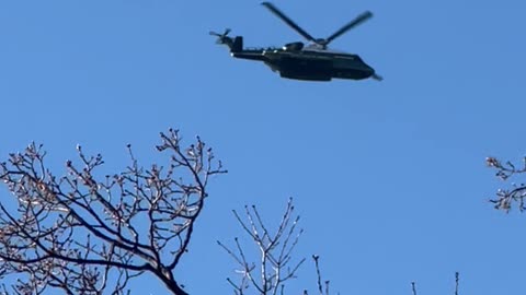 A whirly bird flying by flying low, Wow! Cool item