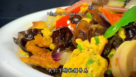 Chinese cuisine recipe, stir fried eggs with onions and fungus,I didn't expect it to be so delicious