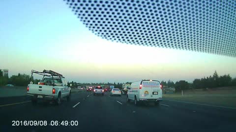 Toyota Highlander Changes Lanes and Crashes When Traffic Stops