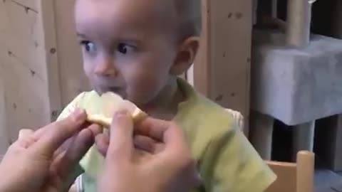 Cute Baby Reacts with Sour !!