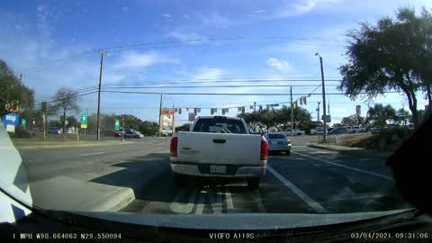 Another moron who does not know how to make a proper turn