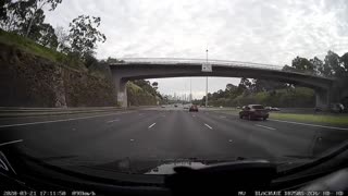 Porsche Passes Traffic at Perilous Speed