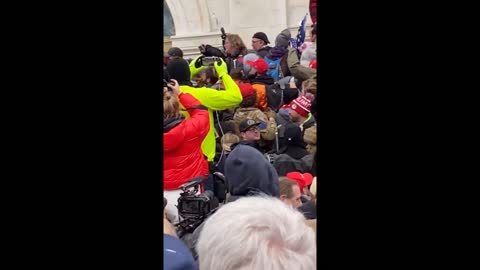 Trump Supporter Forcefully stops a Vandal at the Capitol