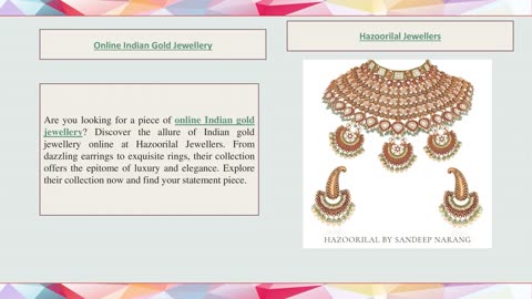 Best Online Jewellery Shopping | Hazoorilal Jewellers