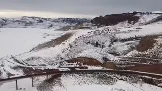 Dillion Pinnacles Colorado Drone Tour Frozen Lake