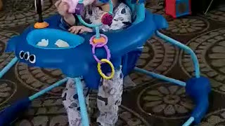 Cute baby falls asleep sitting up