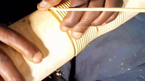 How rattan binding is done on wood.