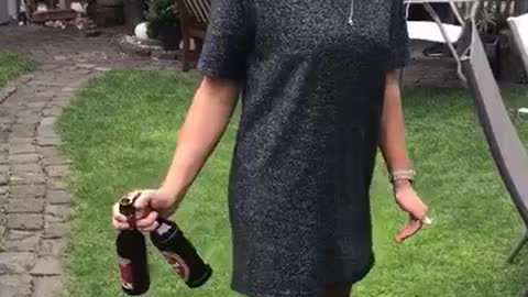 the way to open a very modern bottle