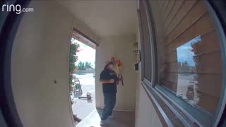 Yard Worker Dances for Doorbell Camera