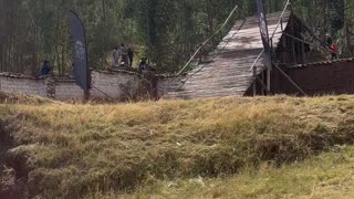 Downhill Extreme Biking Goes Out Of Control