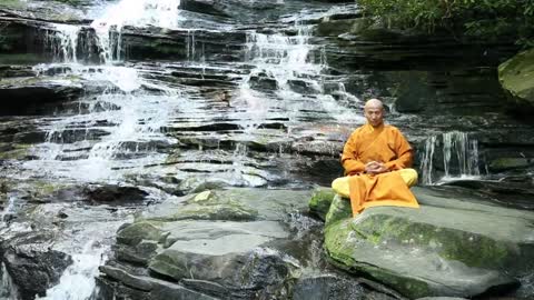 Nice nature watterfall shaolin Chan meditation