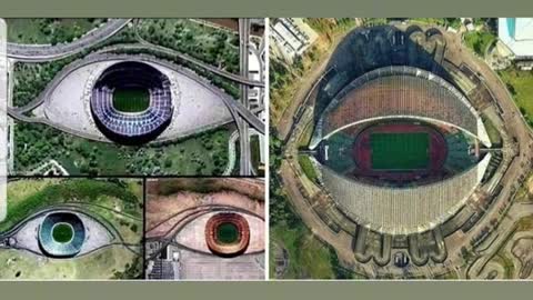 Football Stadiums from Above - All of them Represent the Satanic All-Seeing Eye