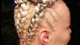 Egyptian style feed-in braids