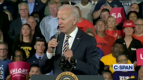 Biden says the previous administration "lost more jobs on its watch than any administration since Herbert Hoover. That's a fact!"