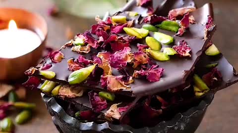 Dark Chocolate Rose Pistachio Bark