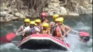 Russian tourists in Turkey. Rafting. Part 1