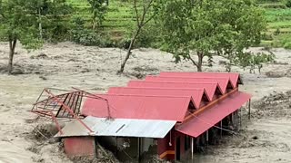 Huge Flood in Melamchi, Nepal, Destroys Resort