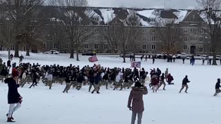 Virginia Tech Snowball fight January 17, 2022