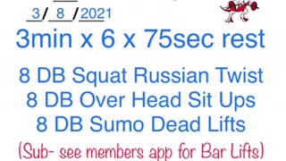 WOD 3/8/2021 Tuff Luv CrossFit