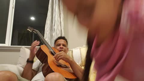 Roma and dad play first song