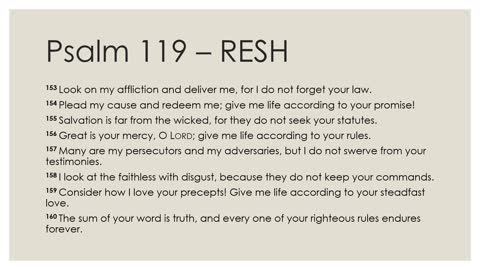 Psalm 119:145-160 Daily Devotion