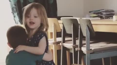 Toddler twins mimic mom & dad's morning goodbyes