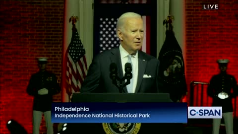 Biden interrupted by hecklers shouting "Let's Go Brandon" during the speech.