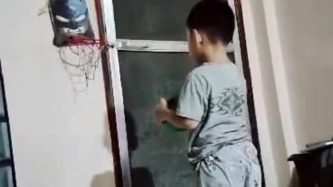 Filipino Child Playing Hoop