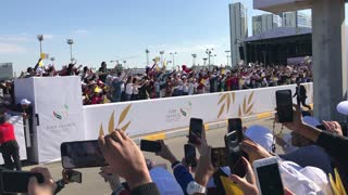 Crowds Cheer as Pope Francis Drives By