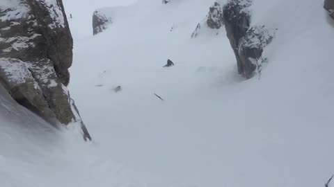 Dad Falls 150 Yards Down Ski Slope