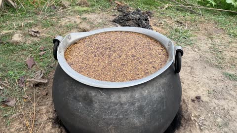 Dayalu Baba Preparing Parboiled Rice