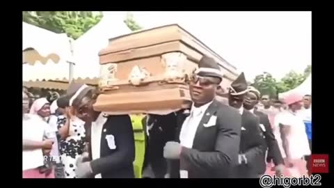 funny videos - Dancing with the coffin if you laugh, restart the video